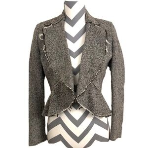 Banana Republic Wool Tweed Frayed Hem Blazer - 2P